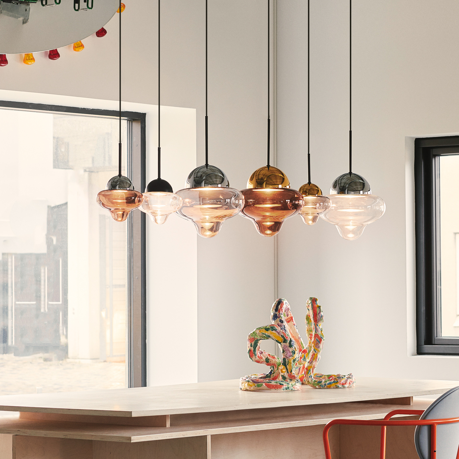 Nutty Pendelleuchte Brown/Chrome - Design By Us