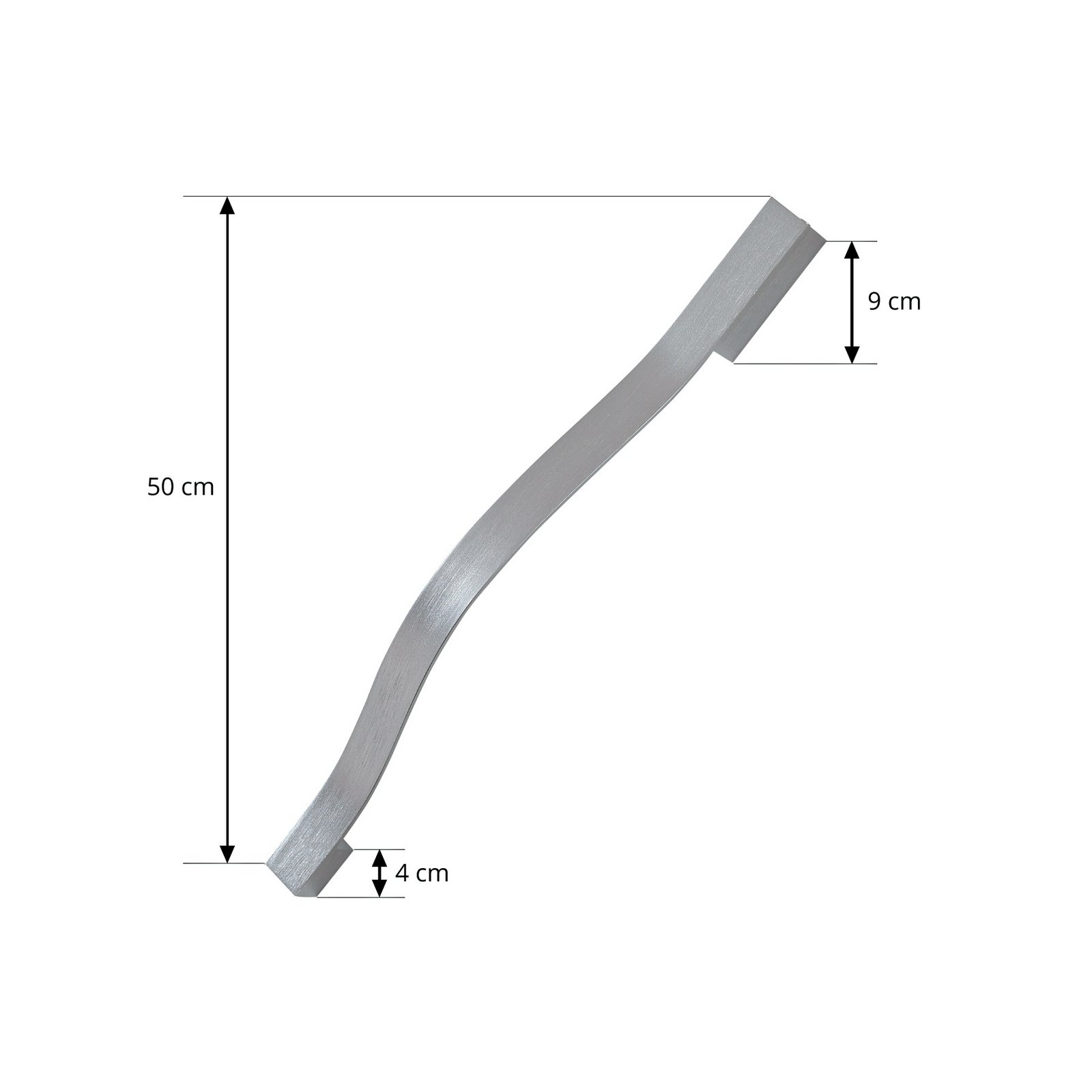 Lindby LED-Wandleuchte Alvon, silber, Höhe 50 cm, Metall