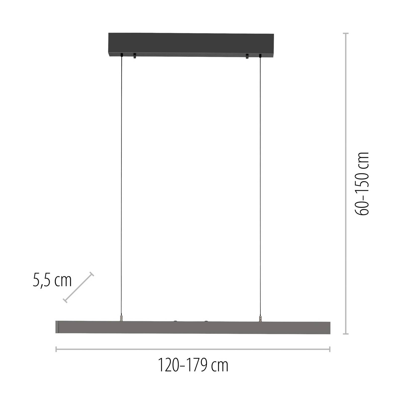 Paul Neuhaus LED-Hängelampe Adriana Comfort Lift, grau, CCT günstig online kaufen
