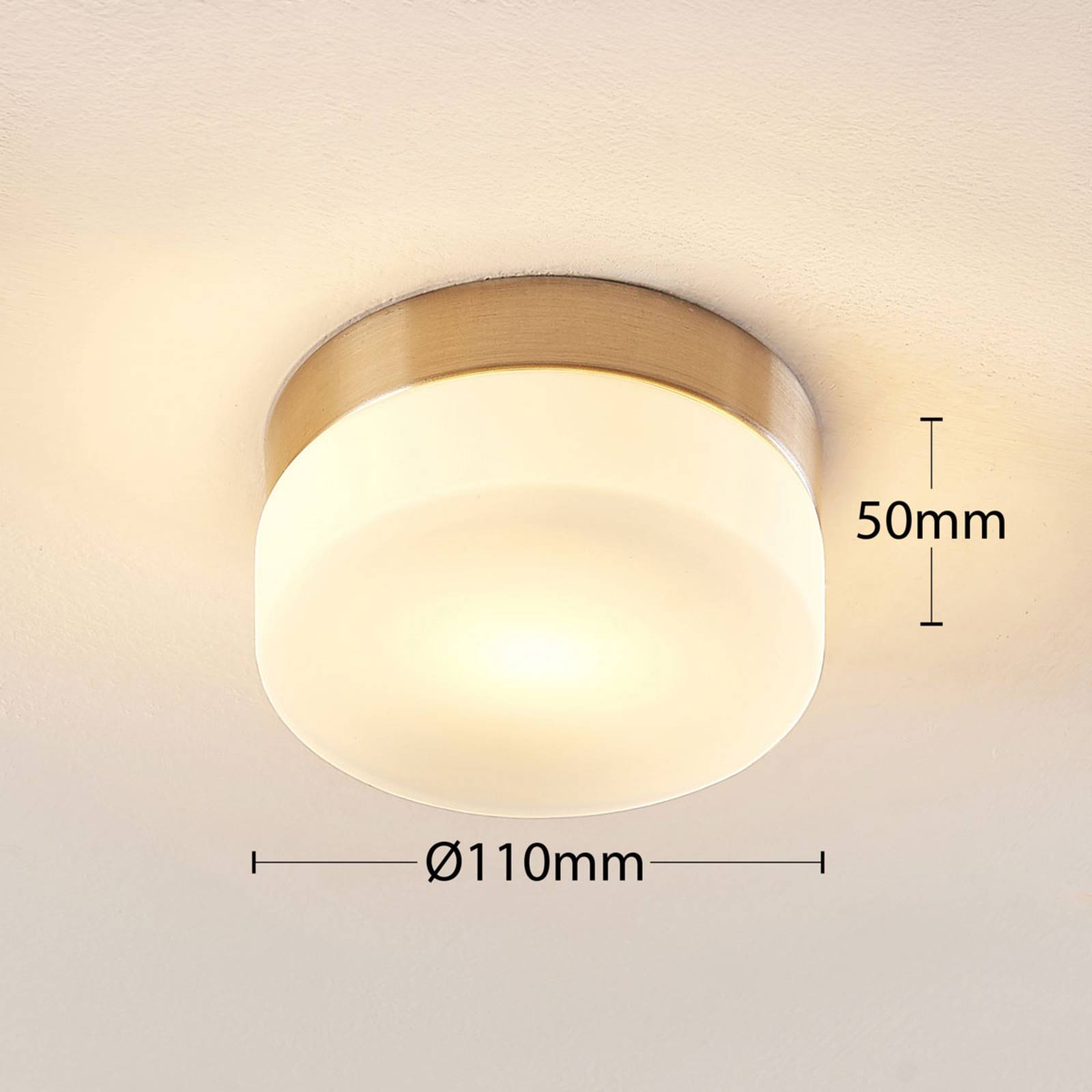 Łazienkowa lampa sufitowa Lindby Amilia, Ø 11 cm, G9, nikiel, szkło