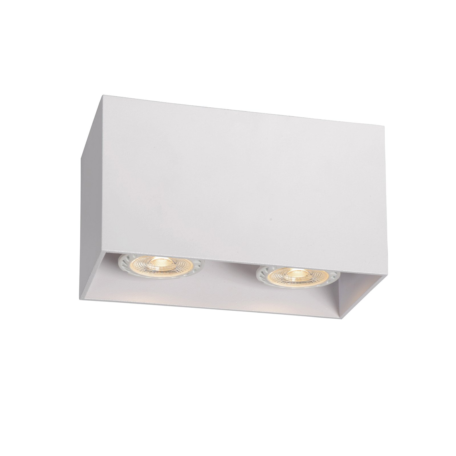 Bodi plafondspot, hoekig, wit, GU10, 2-lamps, aluminium