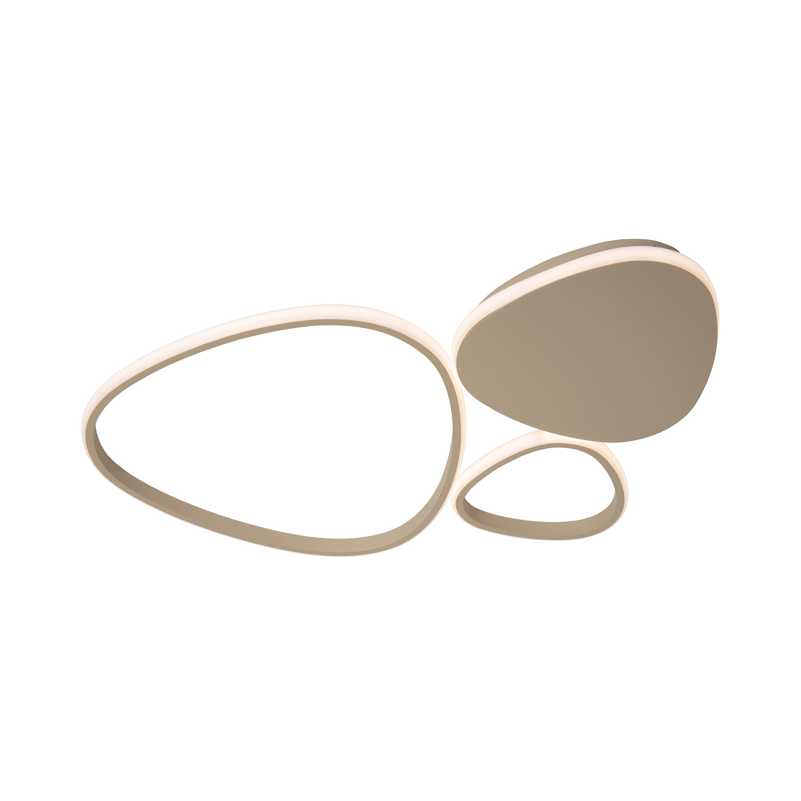 LED φωτιστικό οροφής Samling, μήκος 62 cm, γκρι-καφέ, μέταλλο