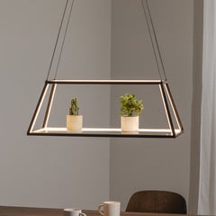 Lucande LED rippvalgusti Mensola, must, alumiinium, 75 cm
