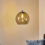 Colour hanging light, grey glass lampshade
