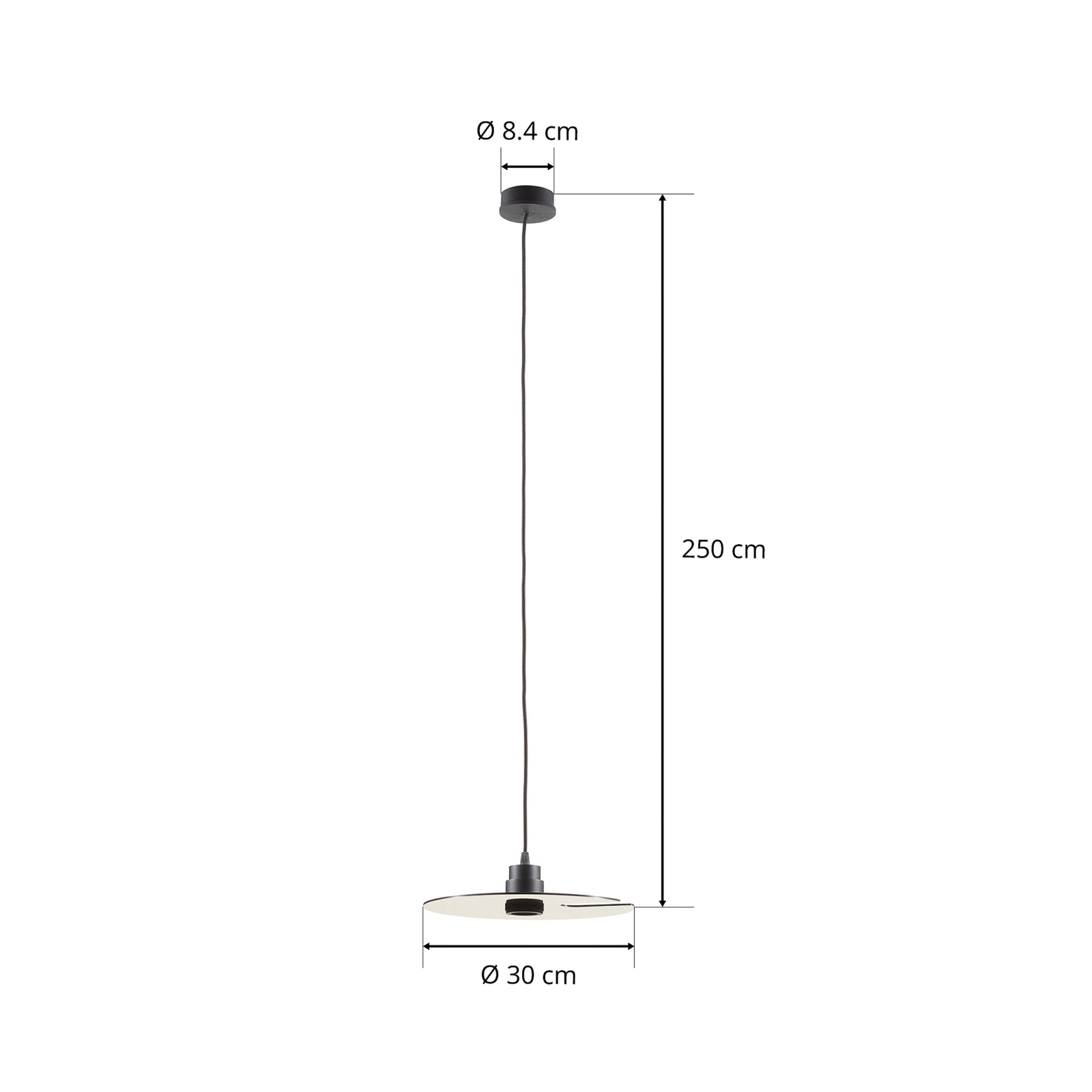 WEVER & DUCRÉ Zrcadlo 1.0 Přívěsek 250cm černý/zlatý