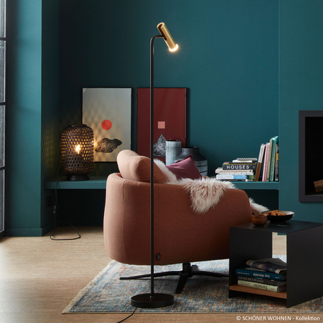 Mooier wonen Stina LED vloerlamp, goud