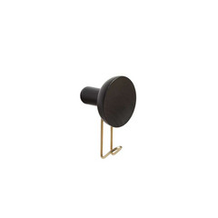 Around Coat Hook Large Black/Oak/Brass - Woud
