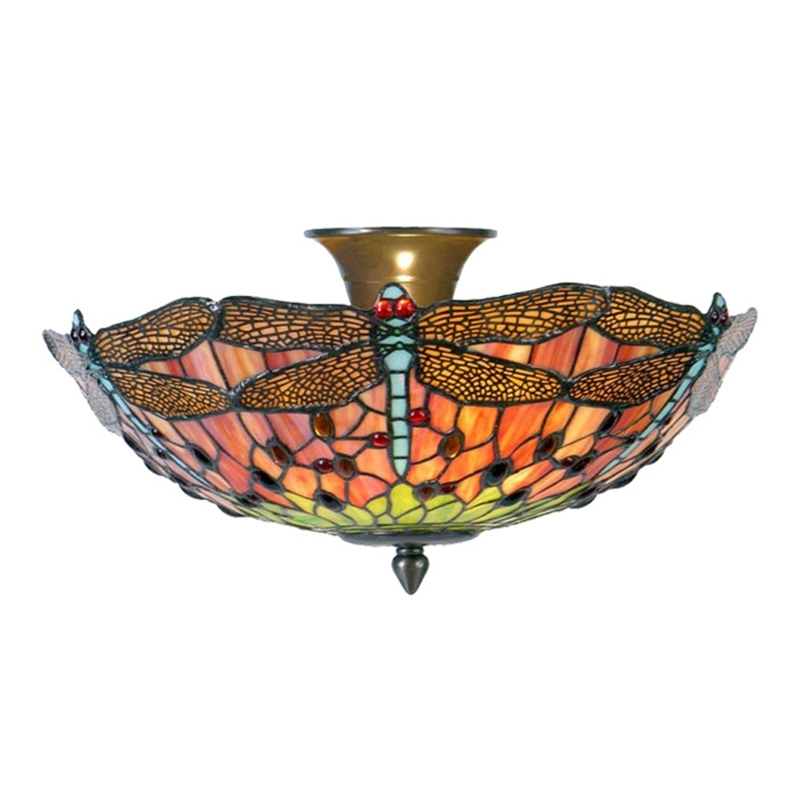 Clayre & Eef Naturally-designed ceiling lamp Fairytale, for Living / Dining Room, glass, metal, E14, 40 W, energy efficiency: A++, H: 23 cm