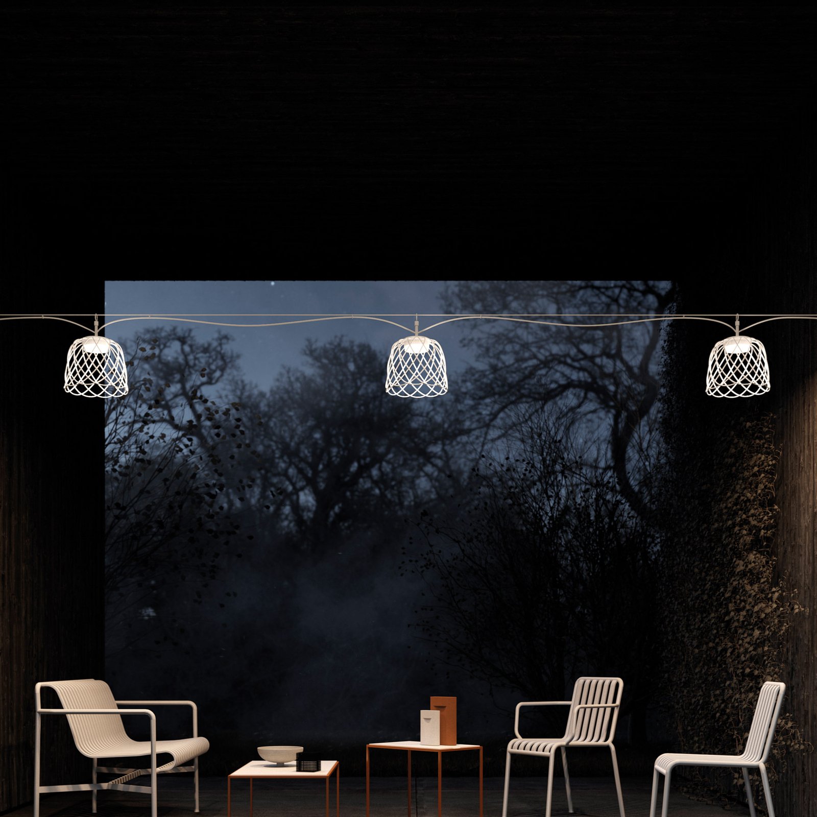 LED-Seilsystem Nefer, vierflammig, IP44