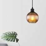 Zumba pendant light, petrol, Ø 15 cm, glass