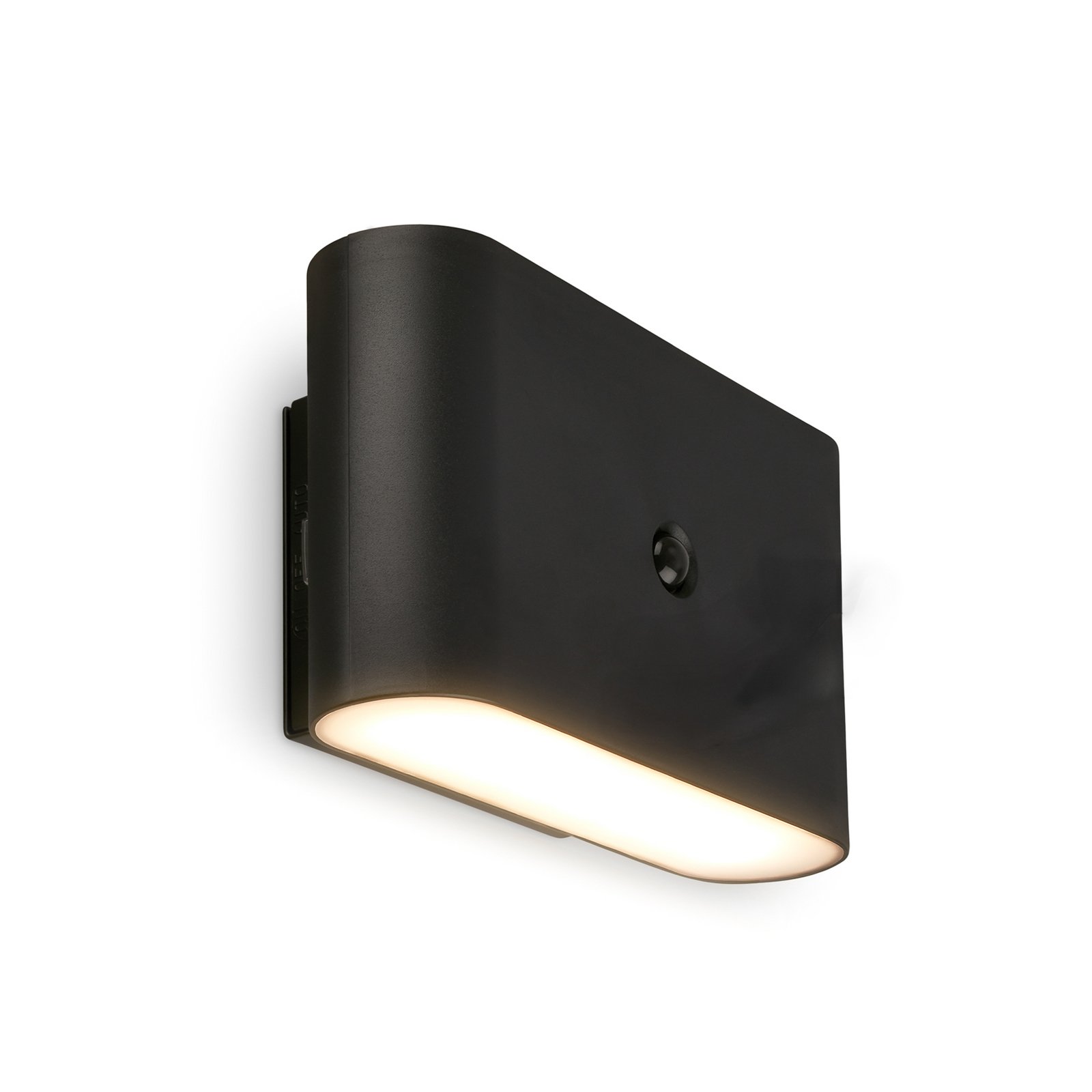 LED-akutoitega seinavalgusti Chat, must, 16 cm, plast, andur