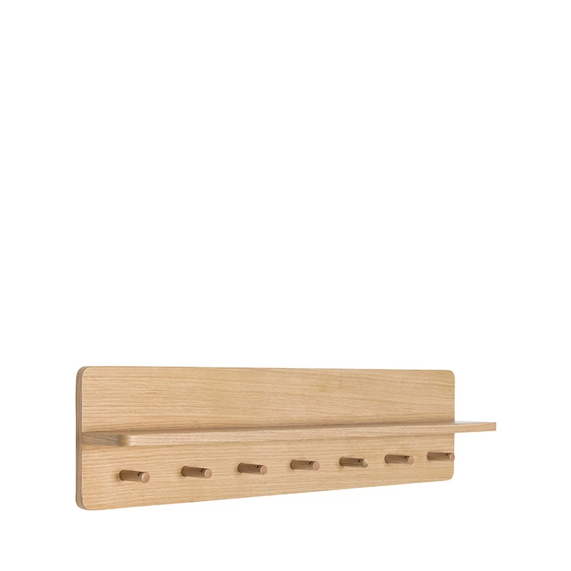 Produktfoto för Hübsch - Space Coat Rack Large - Krokar - Oak nature - 80x12xh20cm