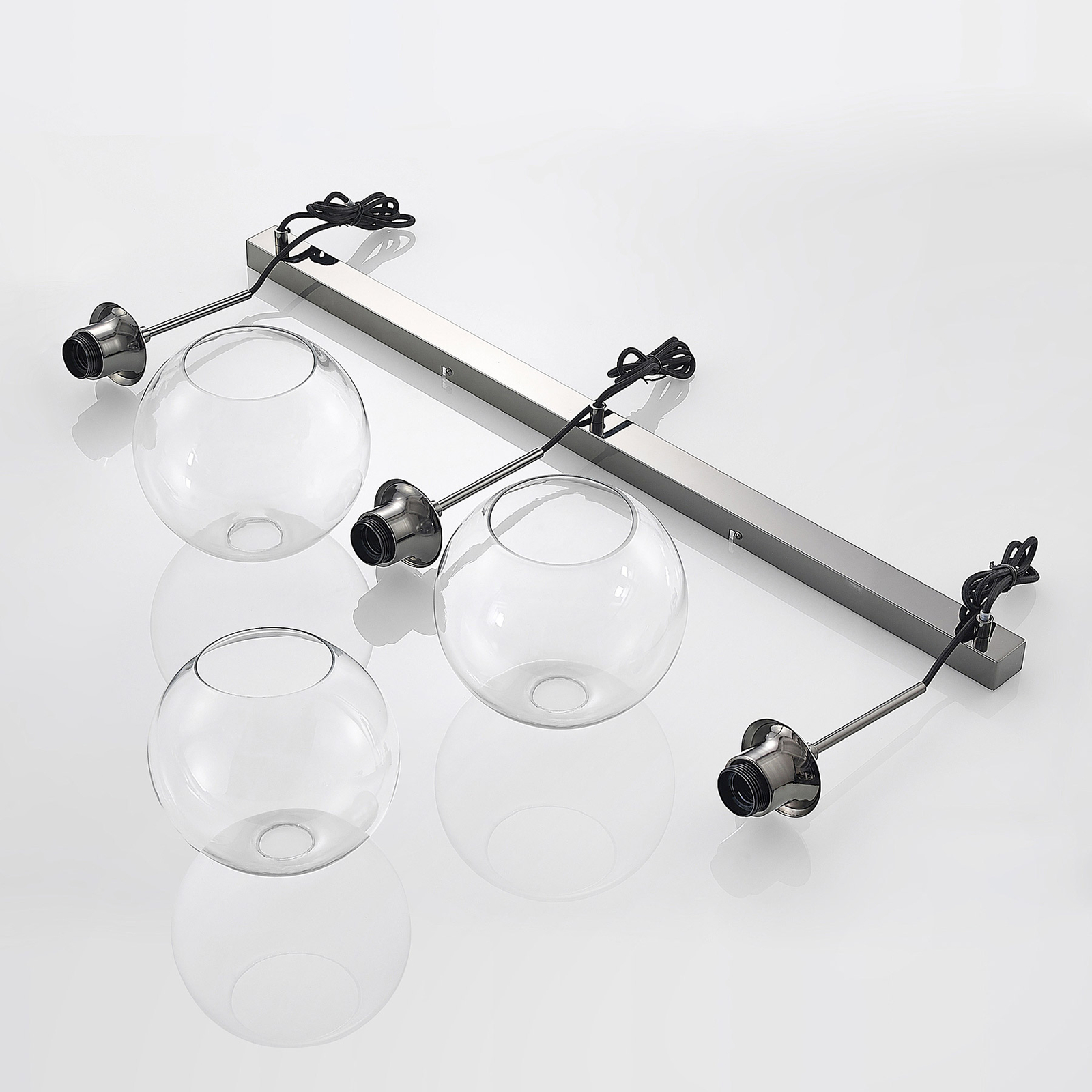 Lindby Firano suspension verre, 3 lampes, allongée