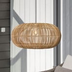 PR Home Außenhängeleuchte Zuri, Rattan, Ø 61 cm, Stecker