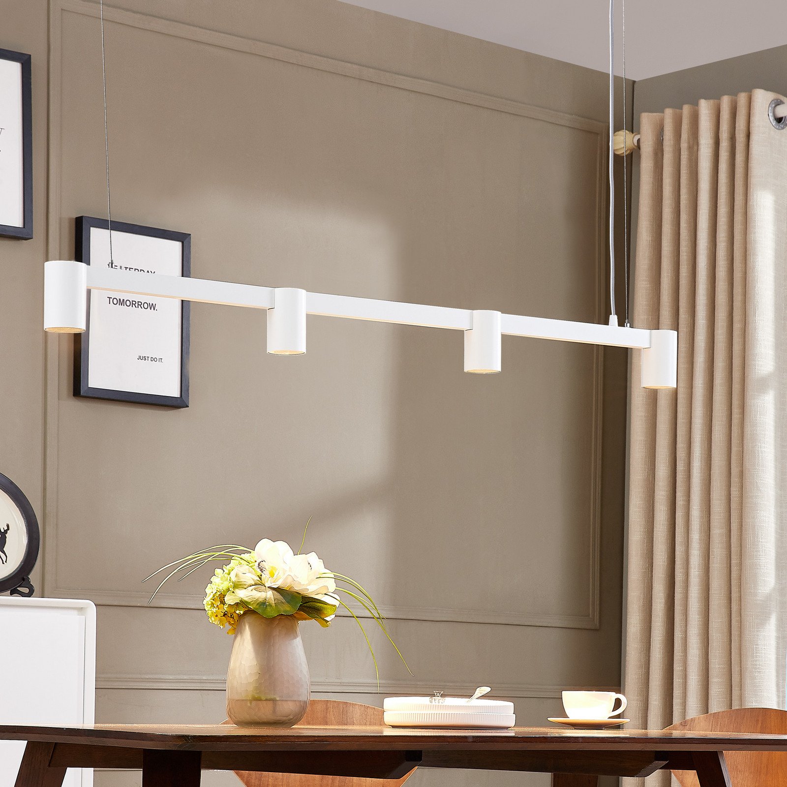 Arcchio lampă suspendată Brinja alb 120 cm lungime 4 becuri GU10 - Camera de zi / sufragerie - modern - Metal