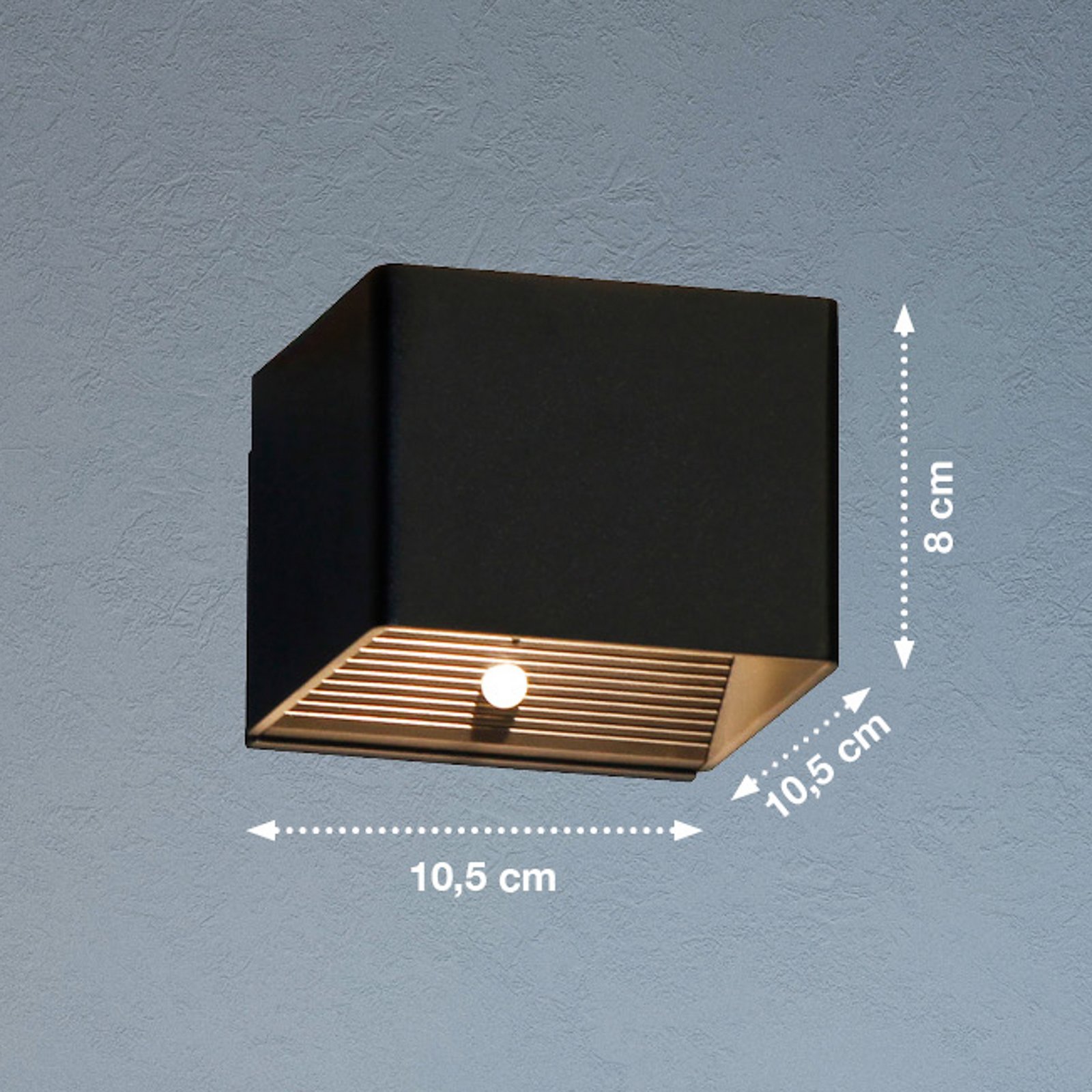 LED-Akku-Wandlampe Magnetic, schwarz, USB, Bewegungsmelder