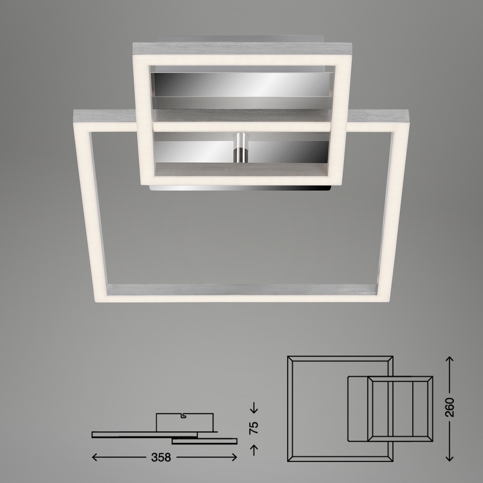 LED stropní světlo Frames 1 malý/1 velký čtverec