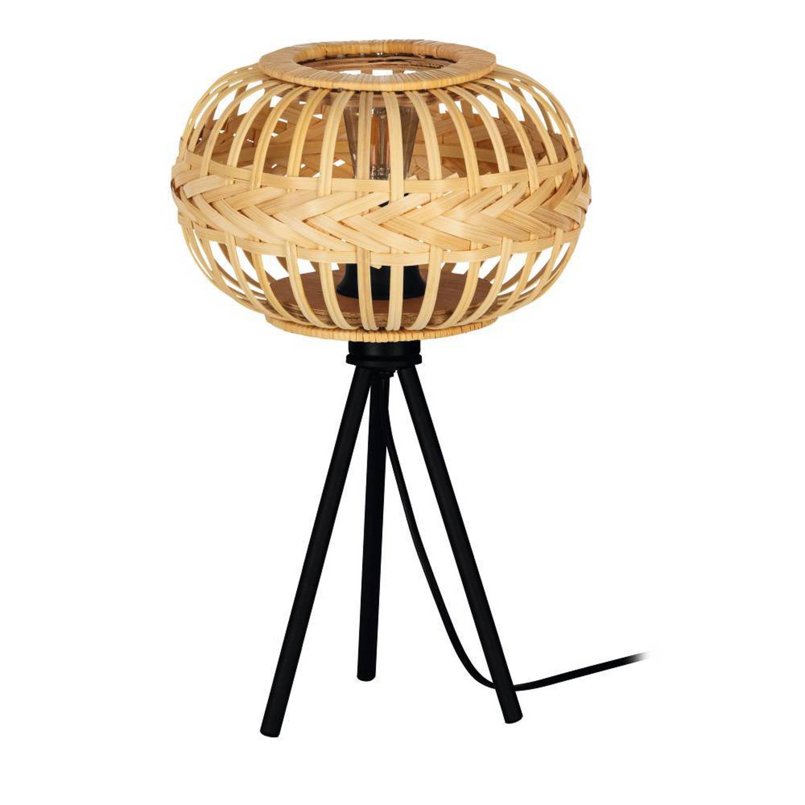 EGLO Amsfield 1 asztali lámpa fából, háromlábú