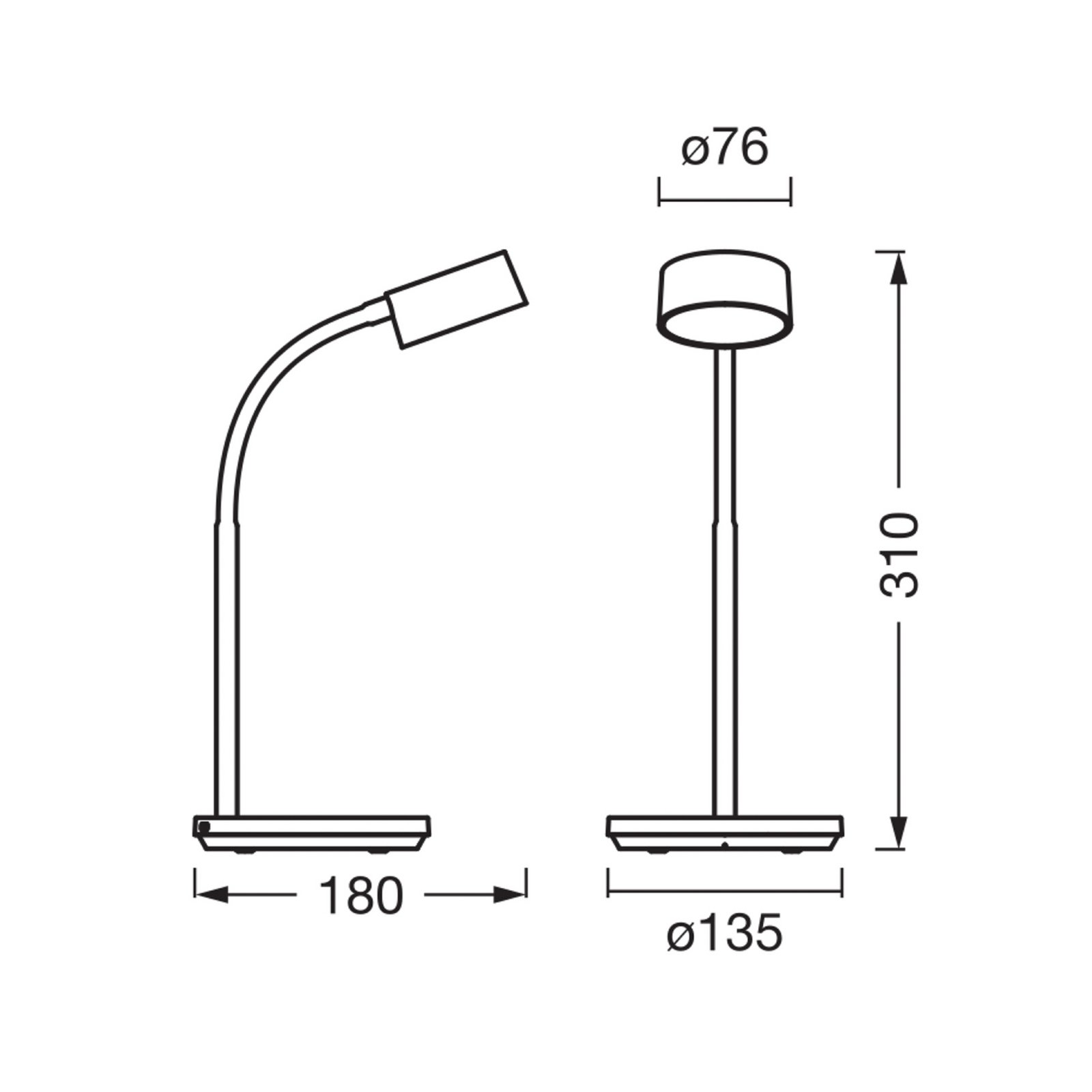OSRAM LED-bordlampe Office Line Desk Cylinder hvit CCT dimbar