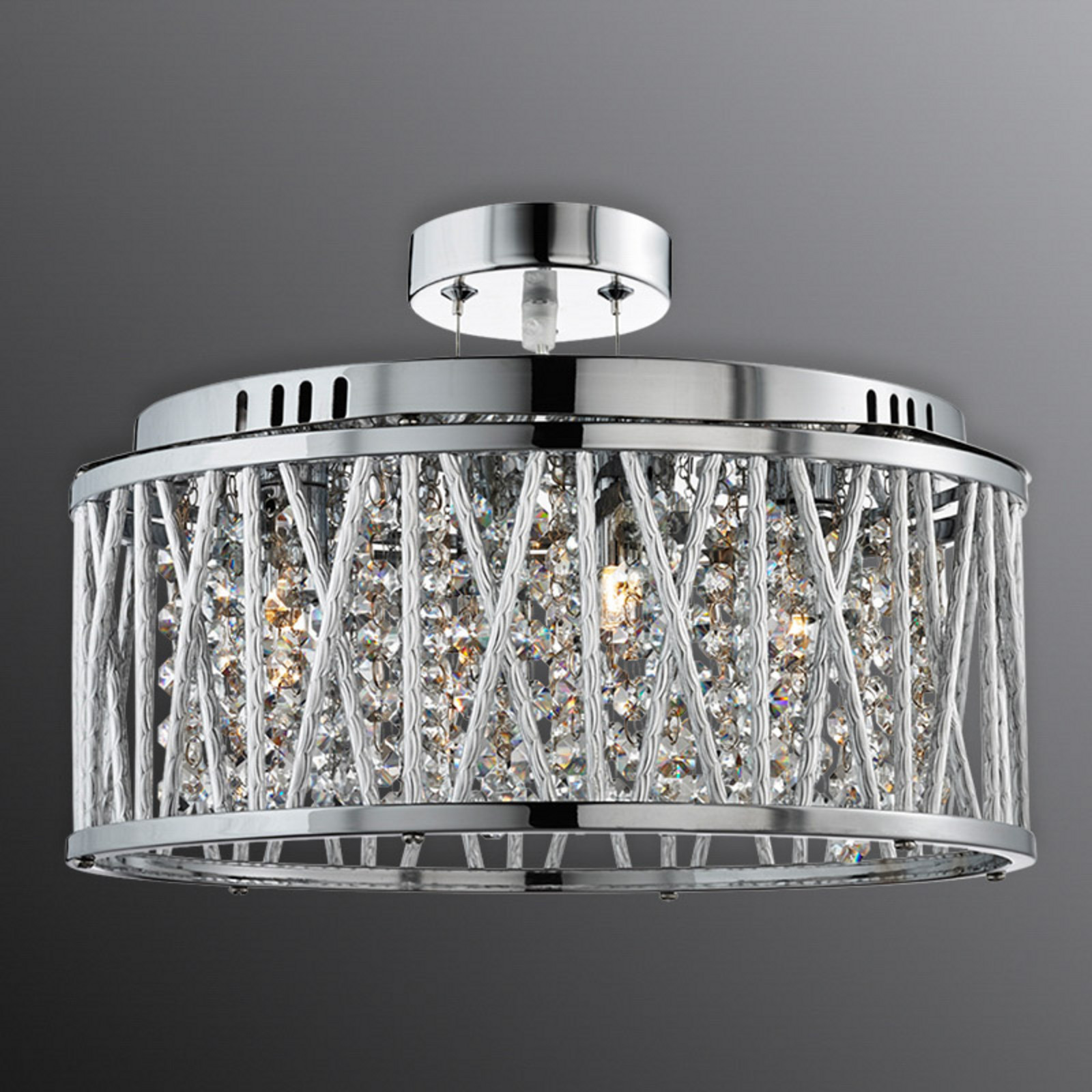 Searchlight Lampă suspendată Elise 1 bec 5 x G9 - Camera de zi / sufragerie - crom transparent - Metal