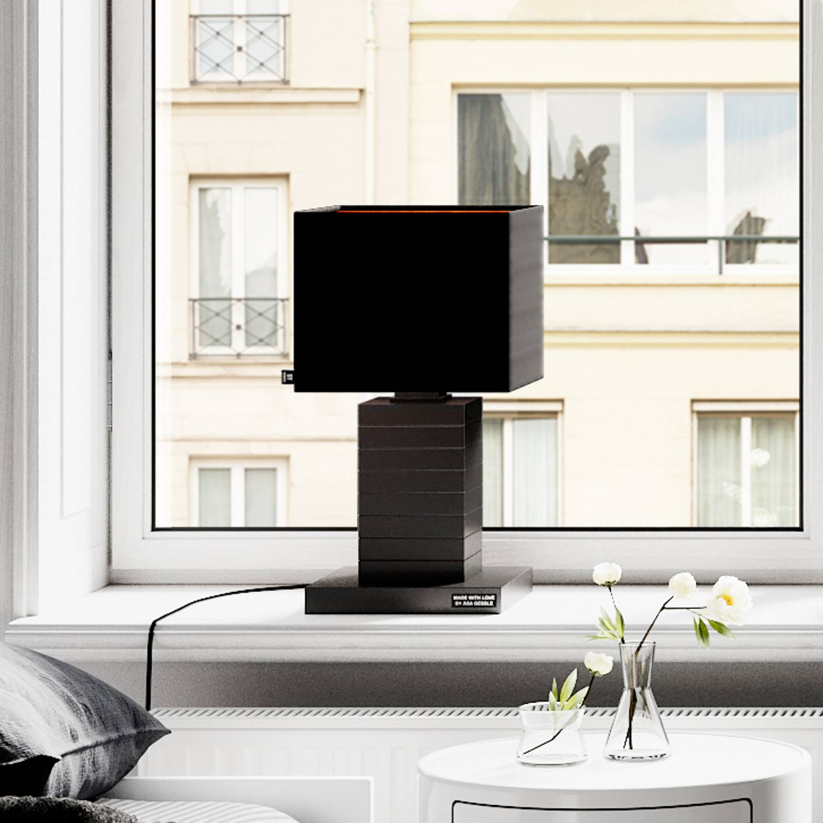 E-shop By Rydéns Crazy stolová lampa textil čierna matná