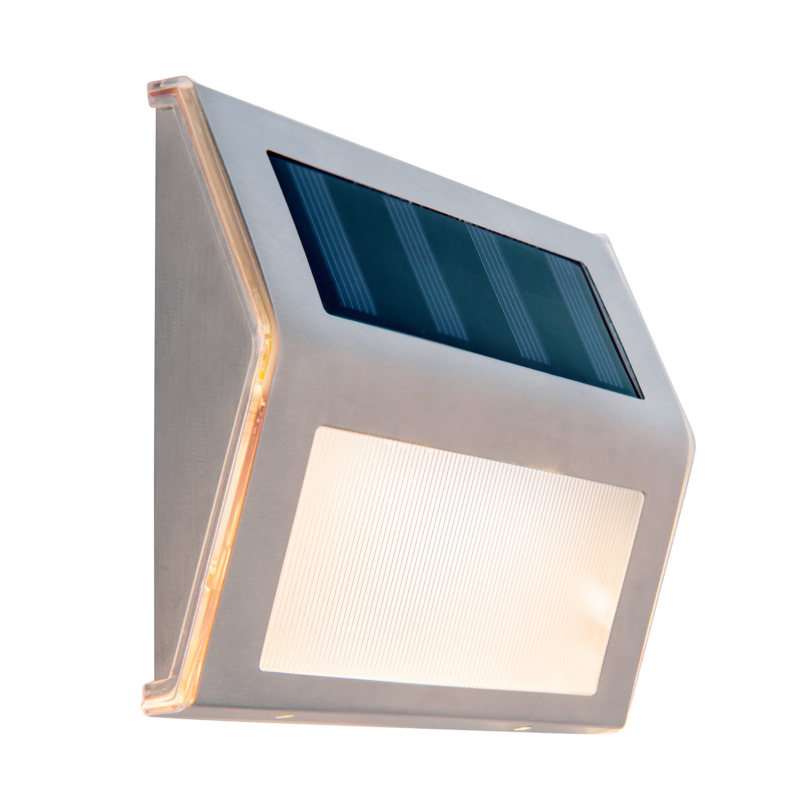 LED solárne vonkajšie nástenné svietidlo 5282104, nerezová oceľ, sada 4 ks, IP44