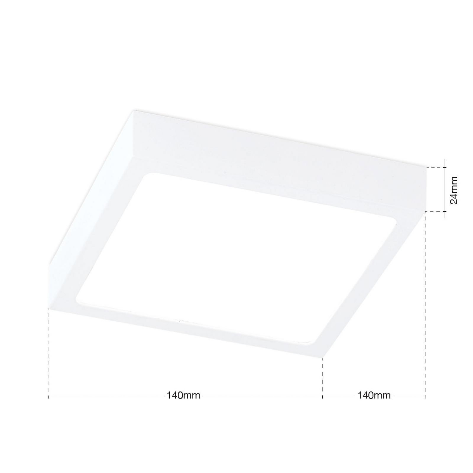 LED ceiling lamp Disc, white, length 14 cm, CCT, metal