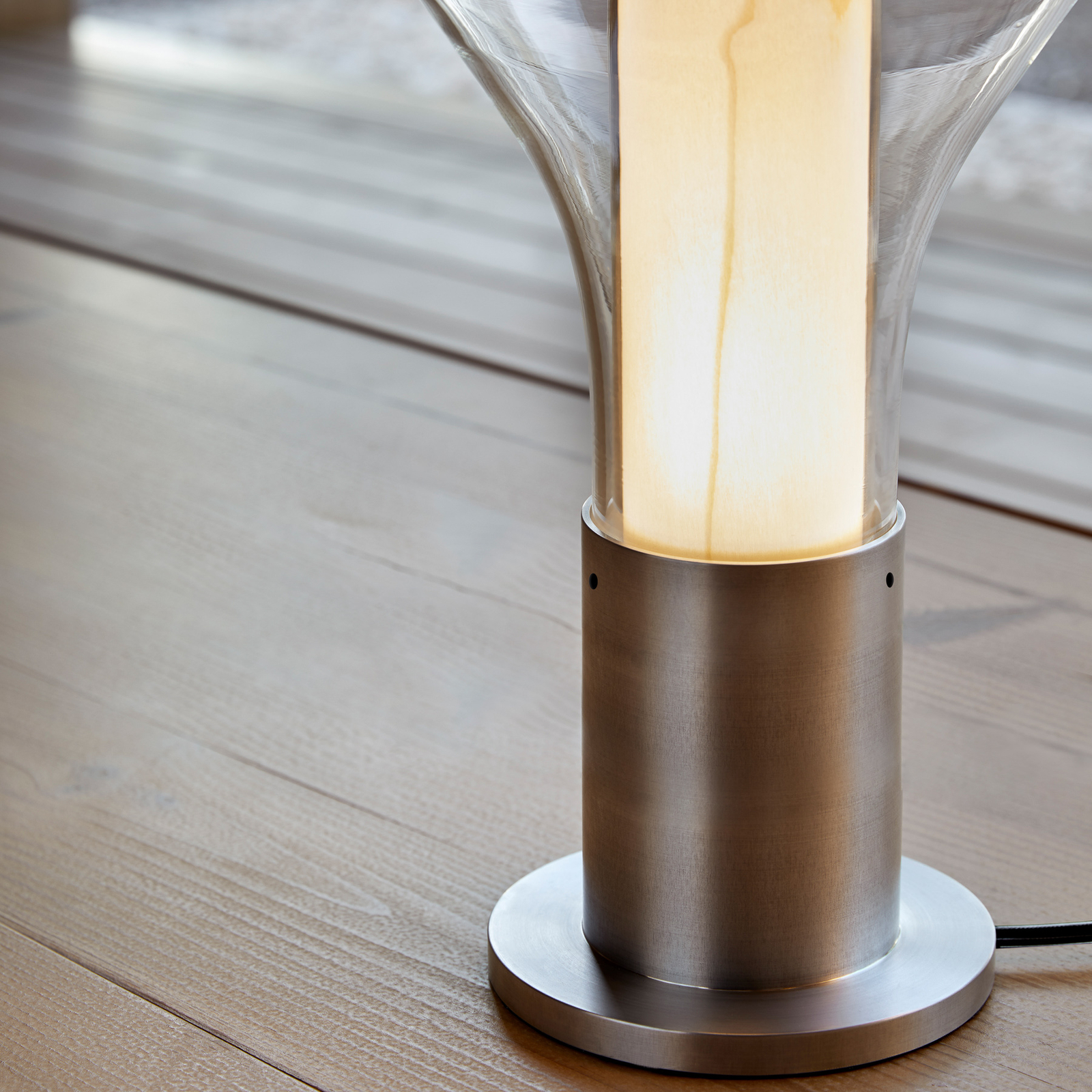 LZF Eris Lampe à poser LED verre aluminium/ivoire
