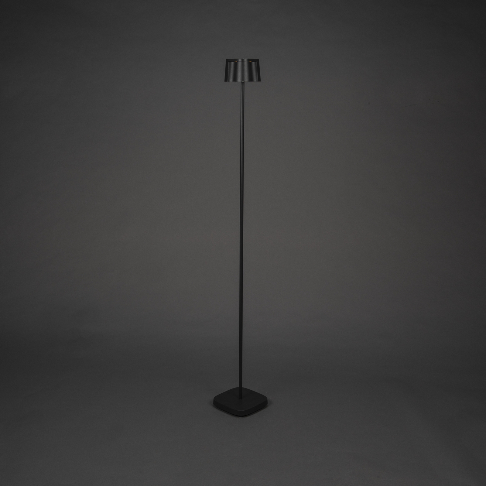 Nice rechargeable LED floor lamp, black, aluminium, IP54, dimmable, CCT