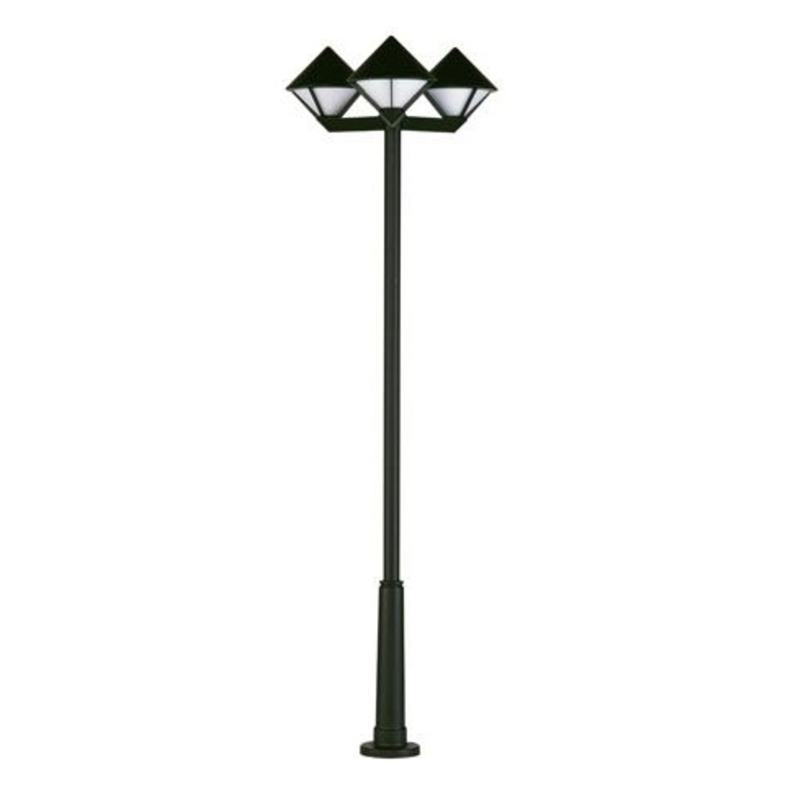 Modern lamp post 181, black, three-bulb