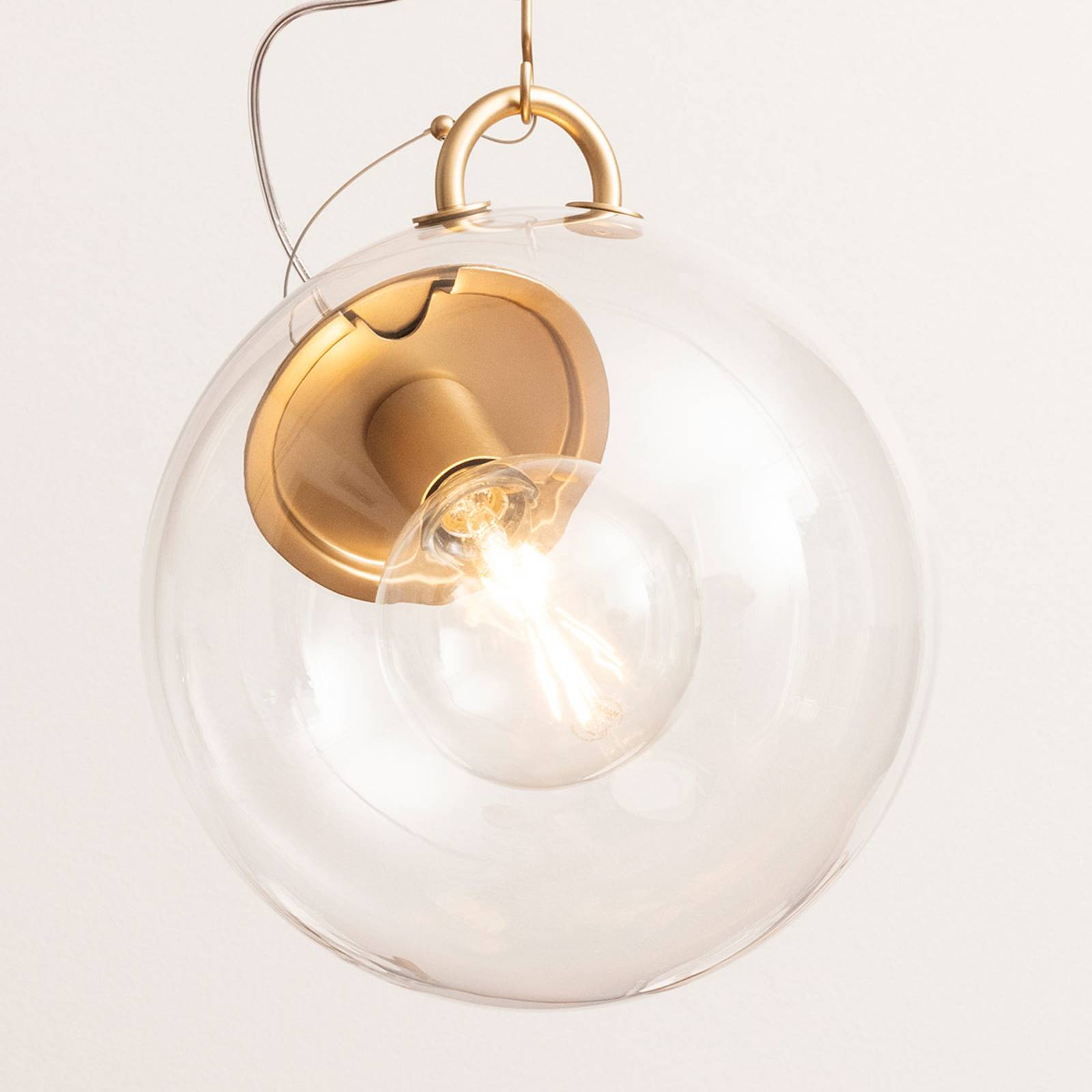 Artemide Miconos szklana lampa wisząca, mosiądz