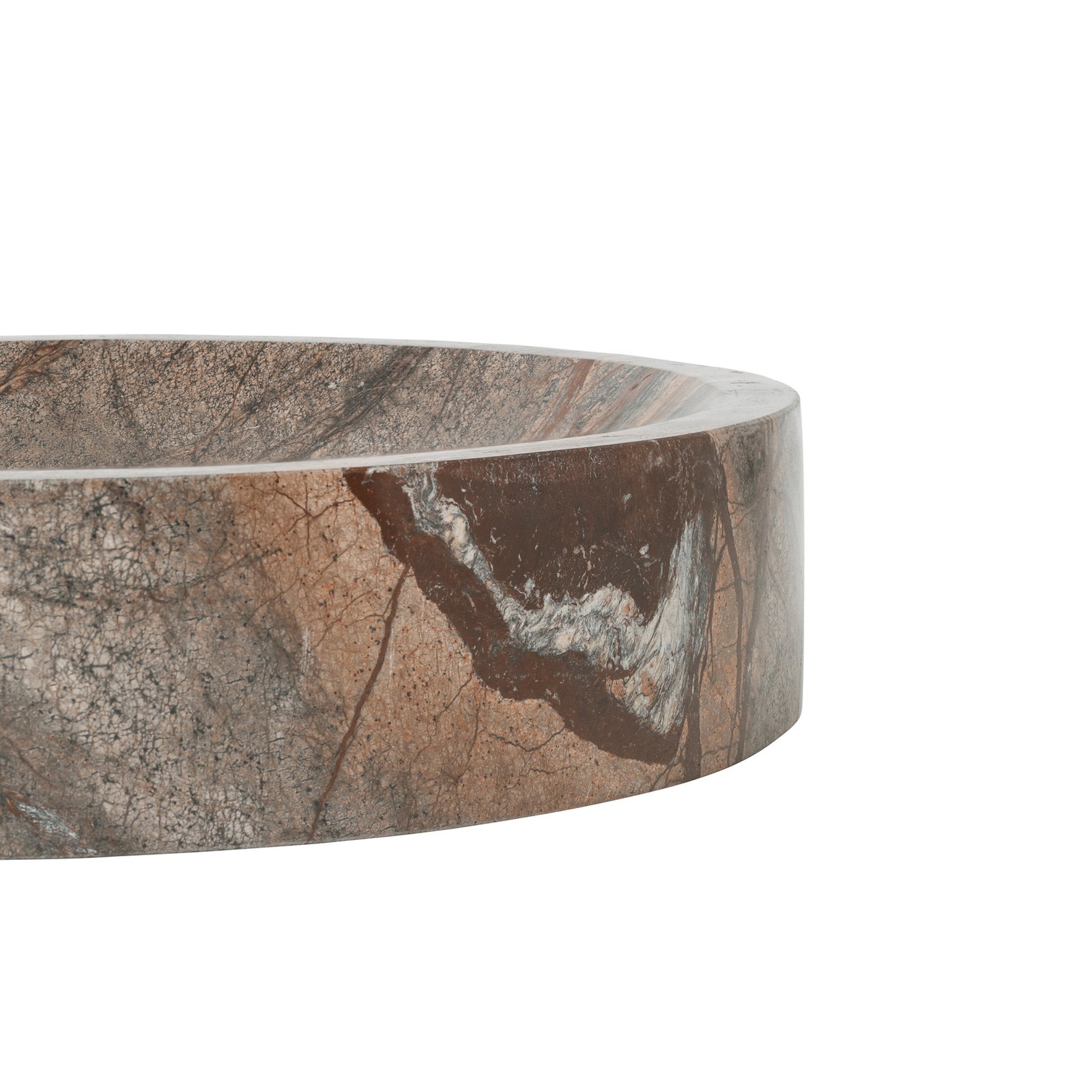 ferm LIVING Scape bowl, brown, Ø 30 cm, marble