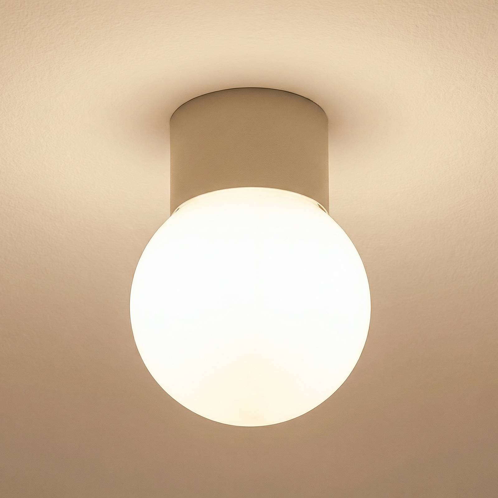 SIGMA Plafonnier Hotel Mood 1, gris-beige, métal, verre, G9