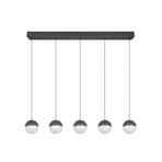 LED-Hängelampe Senta, anthrazit, Länge 114 cm 3.000 K 5-flg.