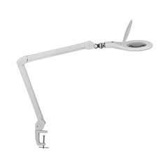 Lampada LED con lente d'ingrandimento MAULmakro, bianca, altezza 50 cm