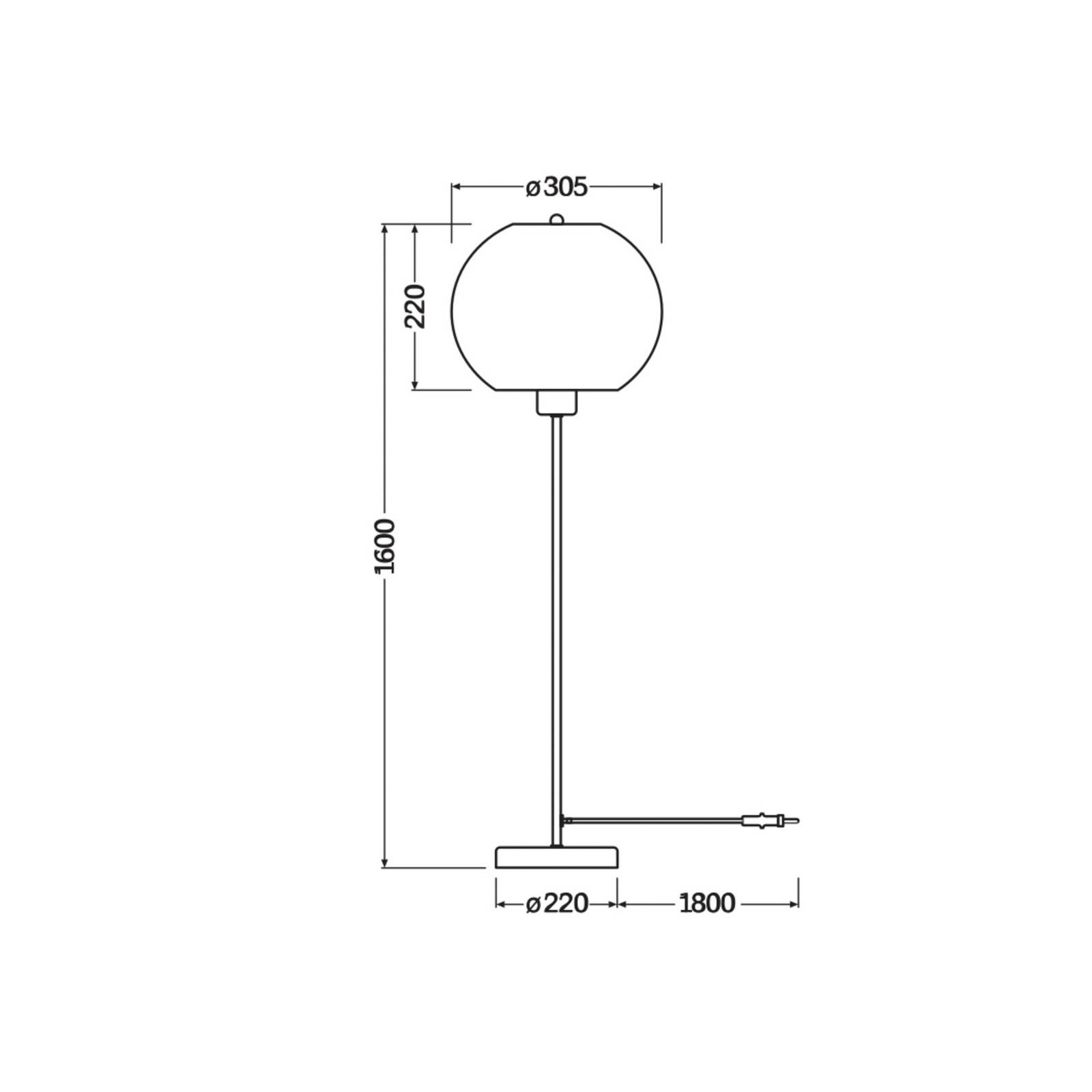 Lampa stojąca OSRAM BALL, brązowa, wysokość 160 cm, tektura falista, E27