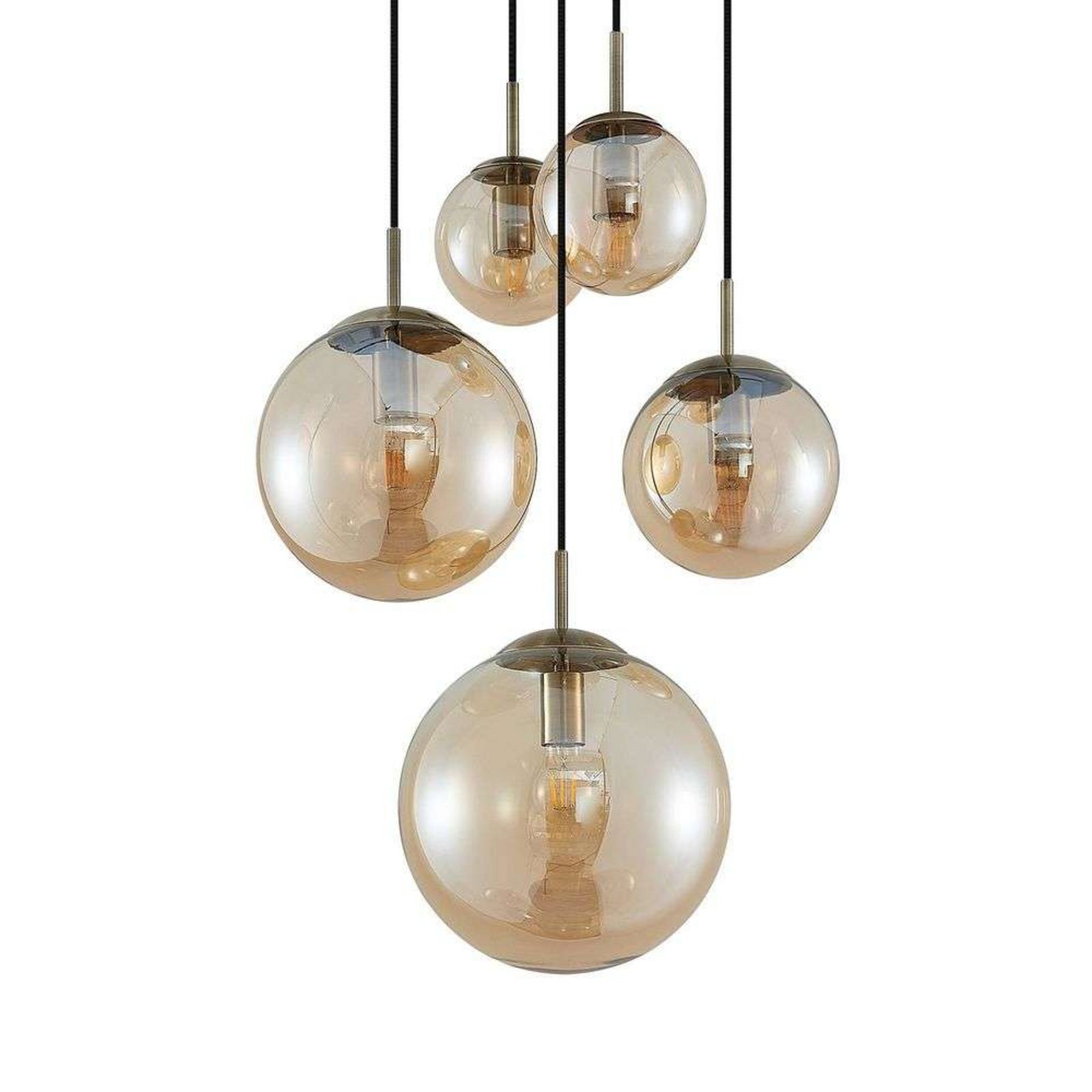 Teeja 5 Cluster Lampada a sospensione Amber - Lindby