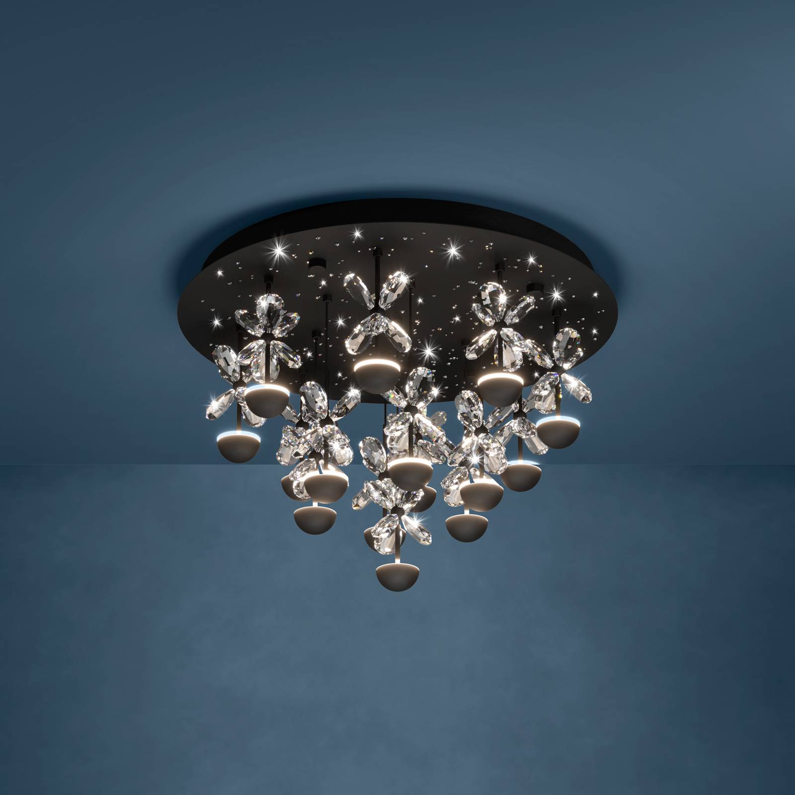 EGLO Stars Of Light LED-Deckenlampe Pianopoli schwarz Ø 50cm günstig online kaufen