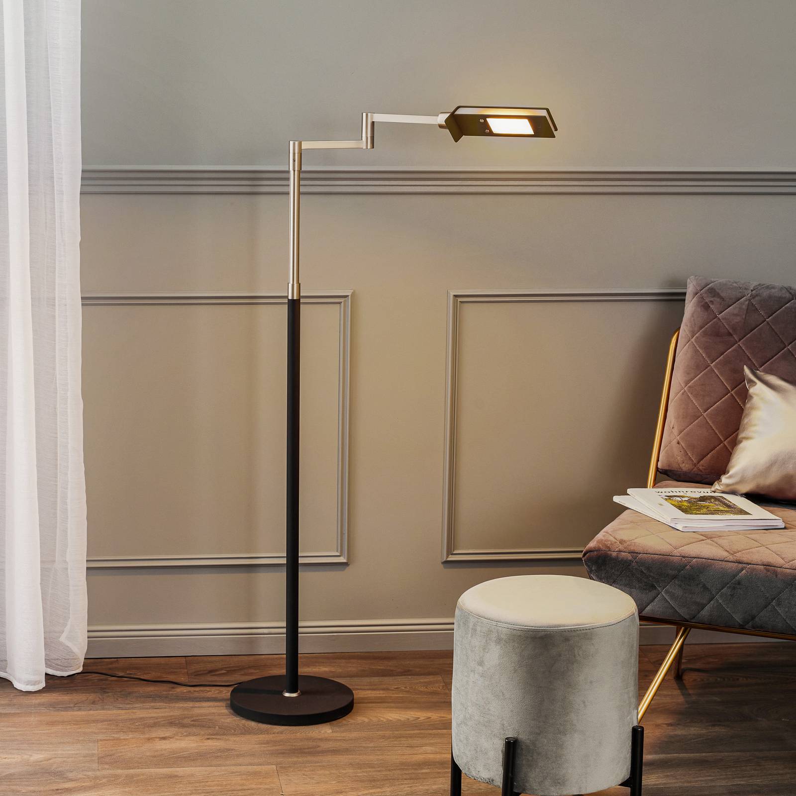 Rothfels LED Floor Lamp - Living / Dining Room - Reading Lamp - dimmable - Modern - Black