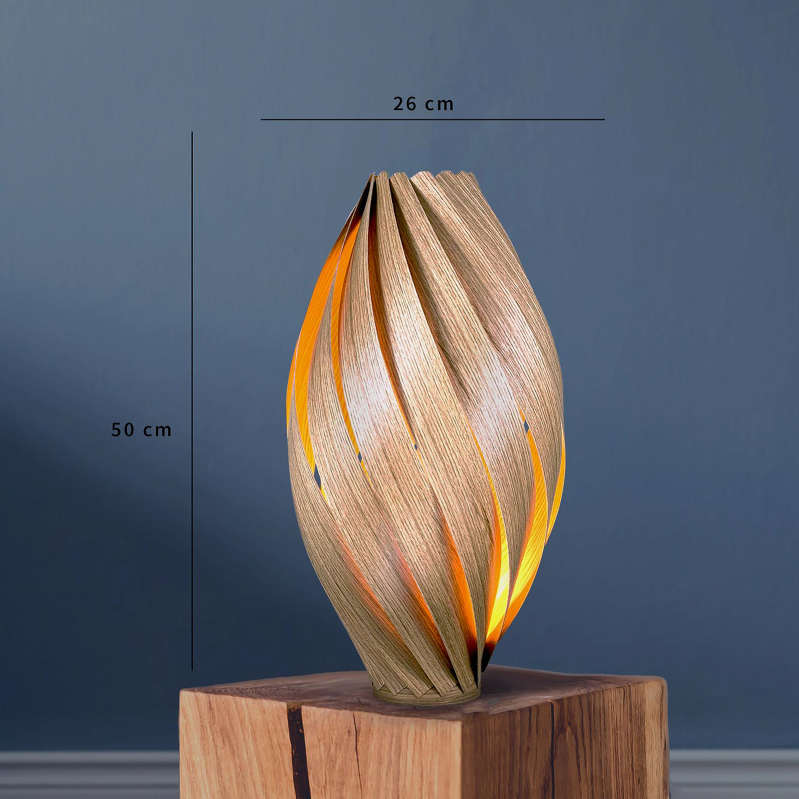 Gofurnit Ardere tafellamp, eiken, hoogte 50 cm