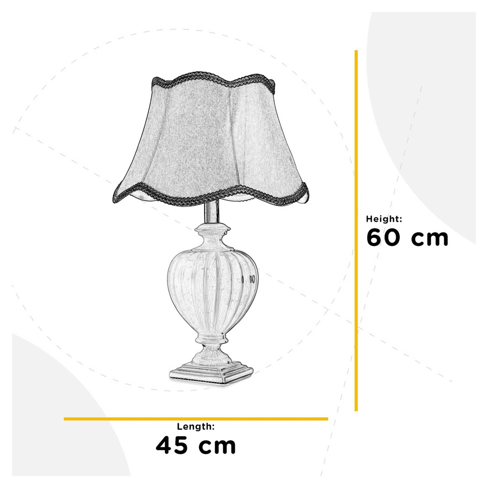 Lampa stołowa Desy, ceramika, tkanina, kolor kremowy, wysokość 60 cm