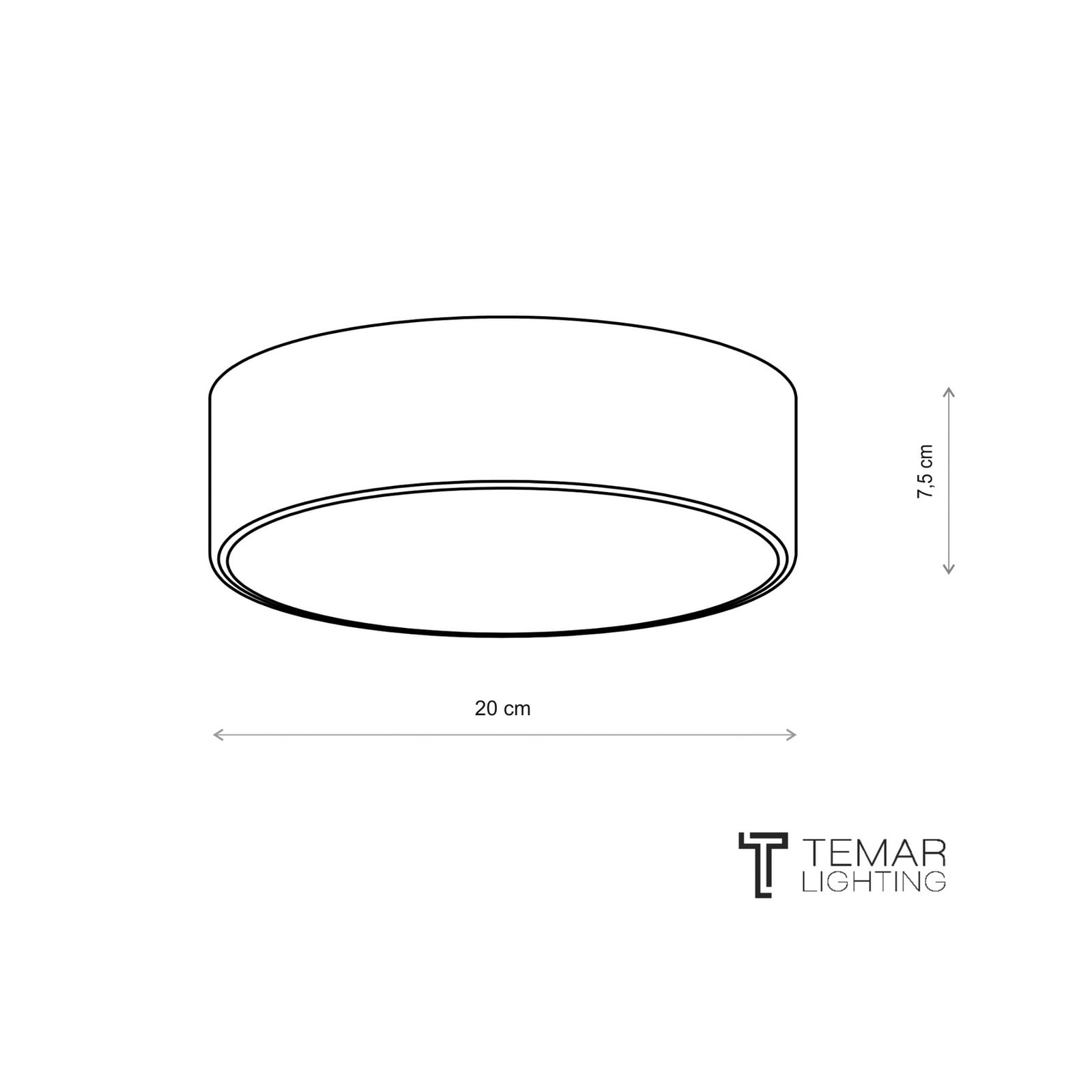 Таванна лампа Cleo, Ø 20 cm, IP20, черна, метал, E27