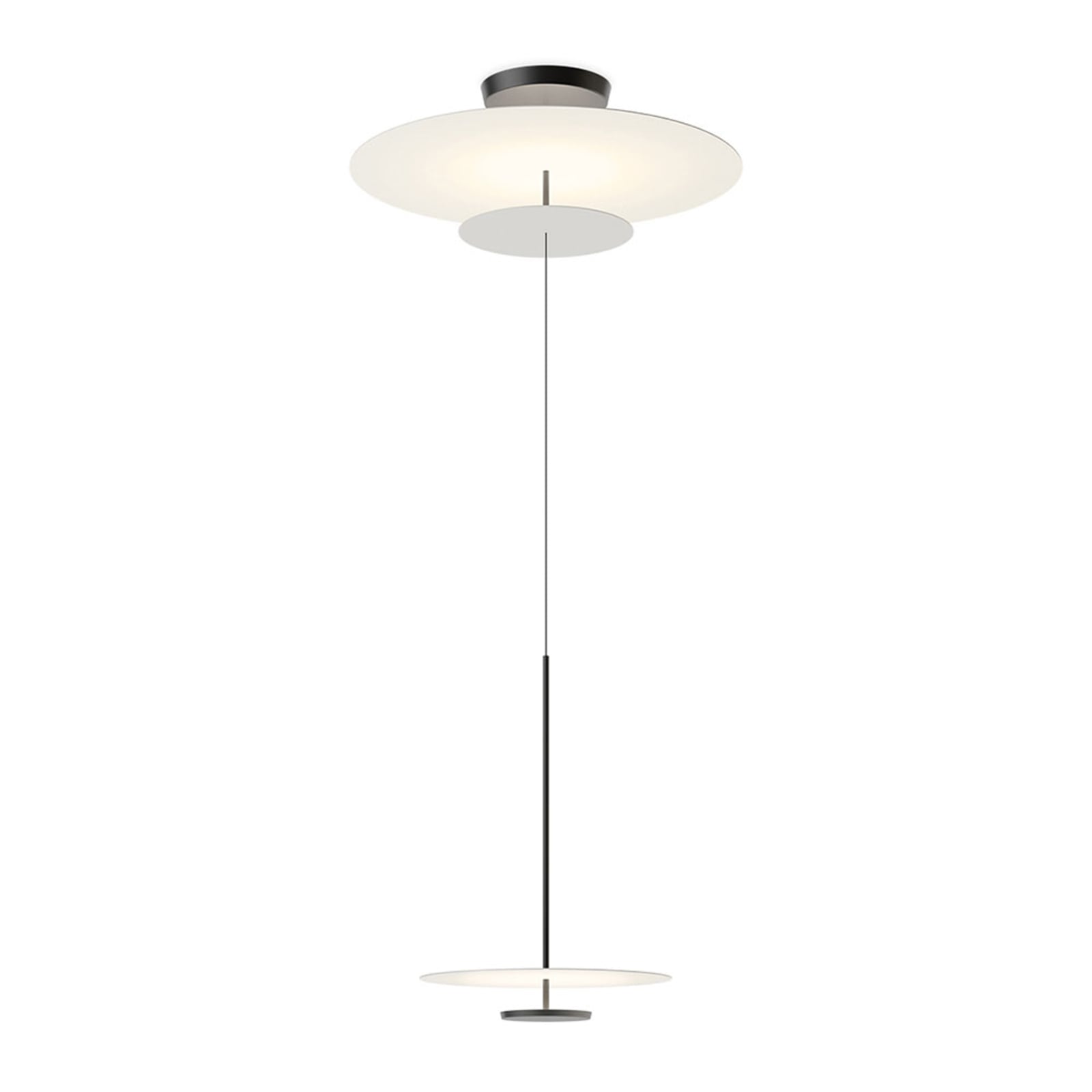 Flat LED-hengelampe, 3 lyskilder, Ø 90 cm, grå L1 - Vibia