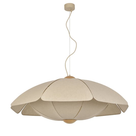 Lampada a sospensione Coquillage 110 cm in lino color crema - MARKET SET