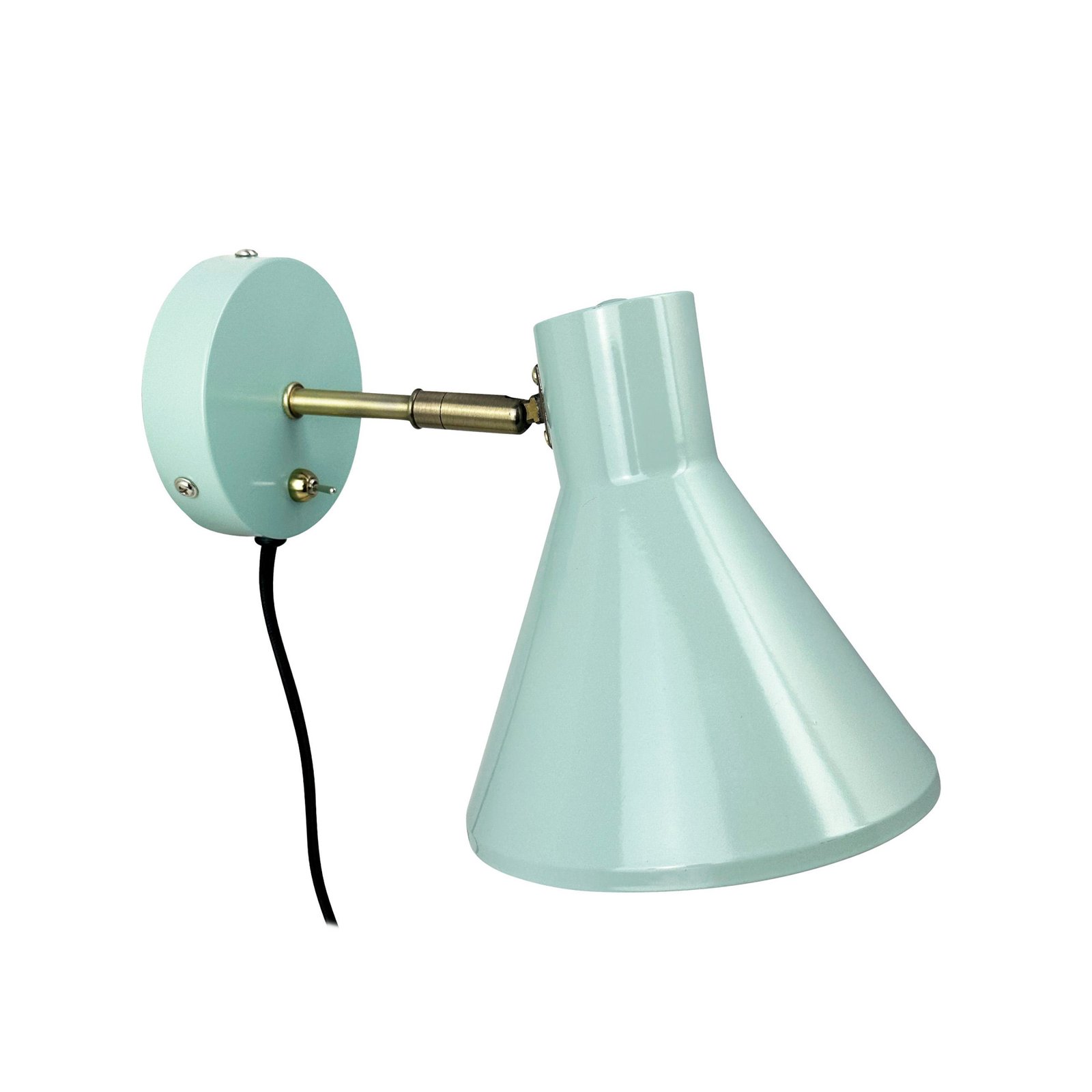 Candeeiro de parede Dyberg Larsen Sleep, verde menta, Ø 15 cm, aço