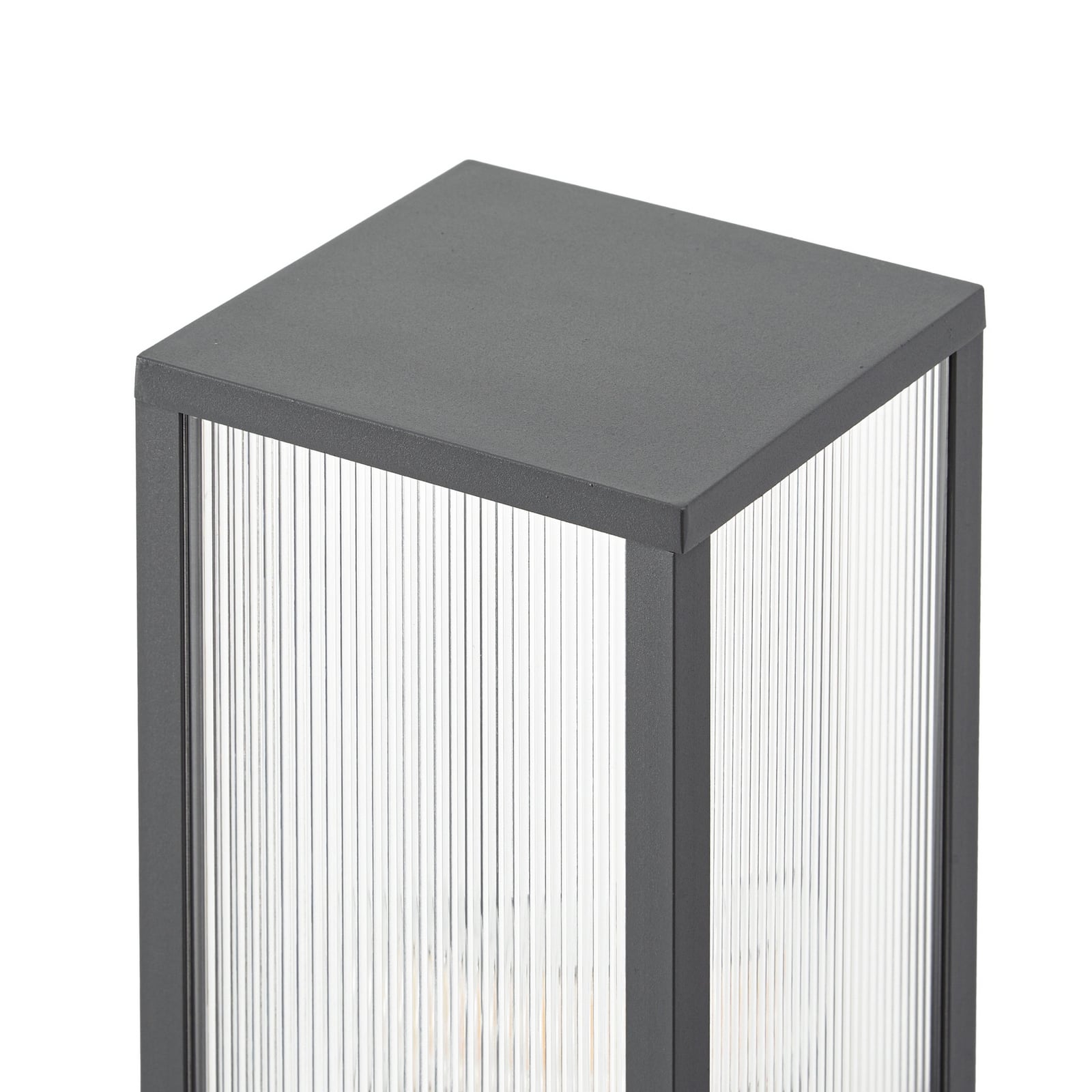 Peldar Wegeleuchte, 80 cm, anthrazit/geriffelt, Sensor - Lindby