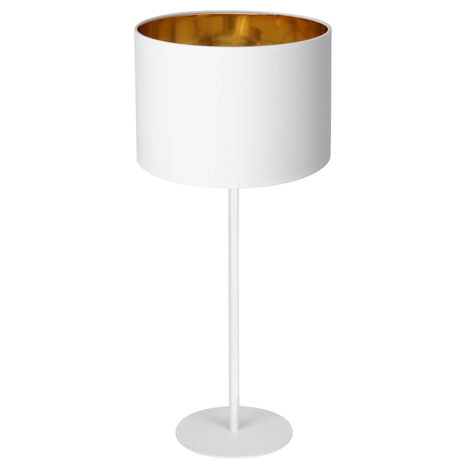 Tischleuchte Soho, zylindrisch Höhe 55cm weiß/gold