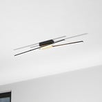 Panagria LED φωτιστικό οροφής, μαύρο με ξύλινη λεπτομέρεια