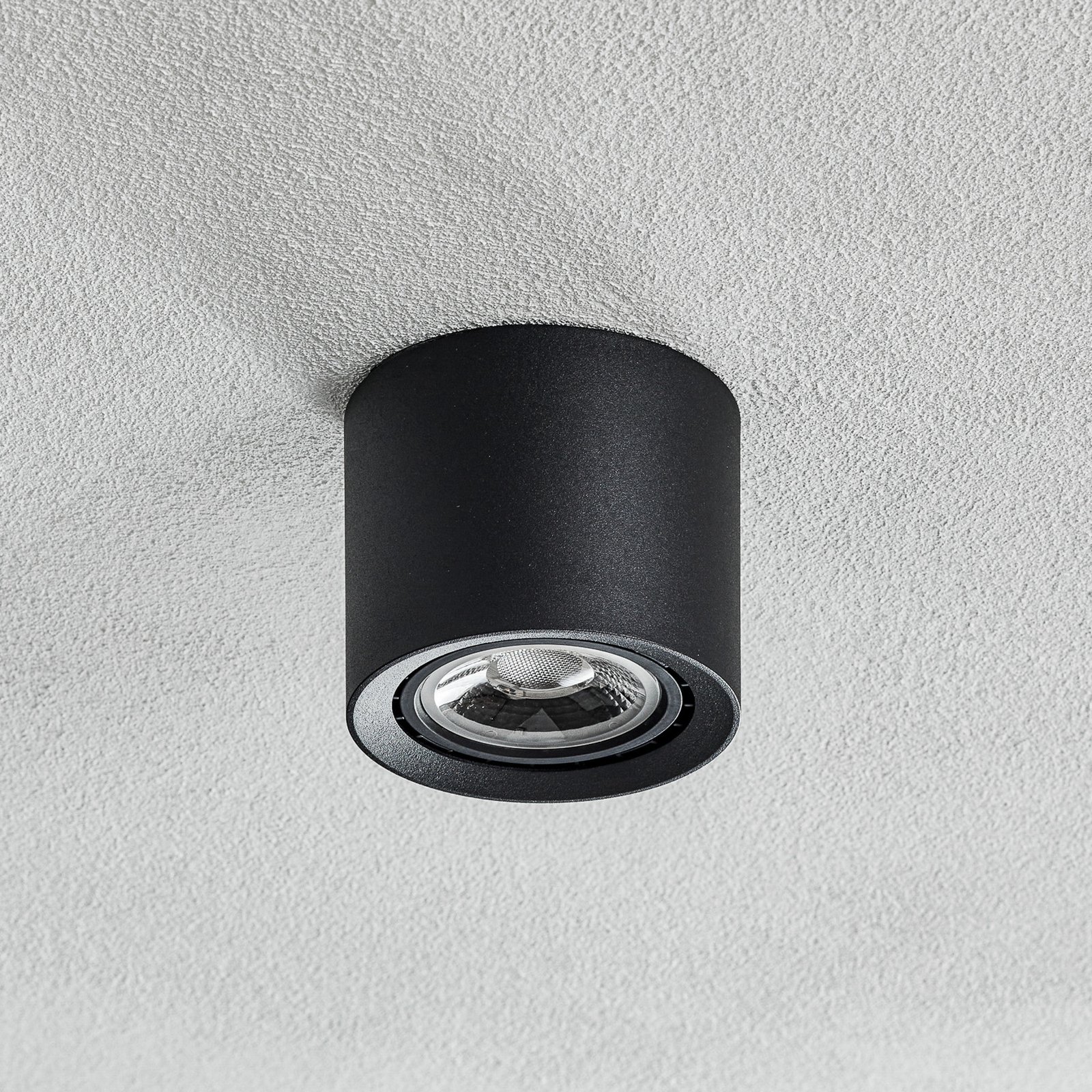 LED plafondlamp Fedler van Dime naar Warm, zwart
