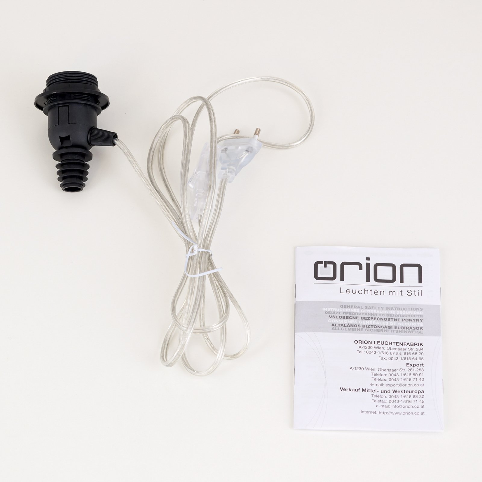 Oprawa żarówki E27 BOTTLE, przezroczysty kabel, długość 200 cm